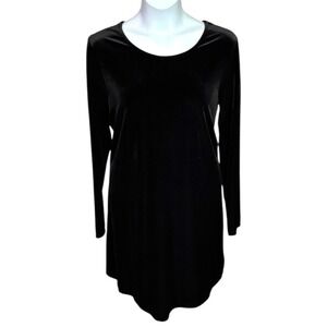 GAP Black Velvet Long Sleeve Casual Dress Women's Size XL Holiday LBD